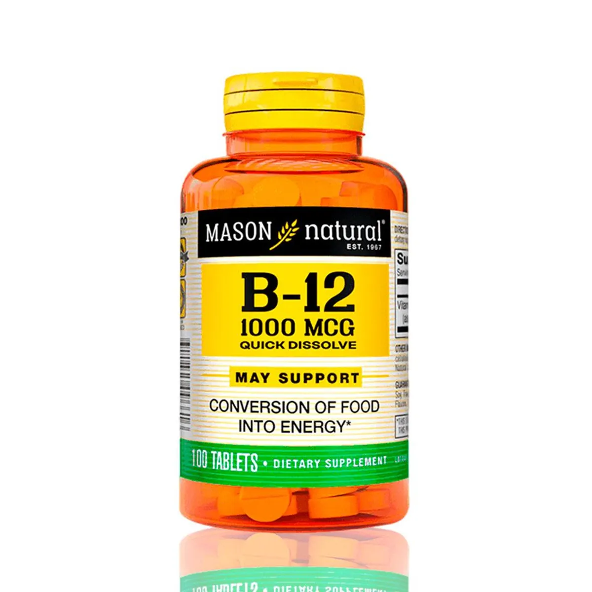 MASON NATURAL - Vitamina B-12 Mason 1000 Mcg 1000 tabletas Subl