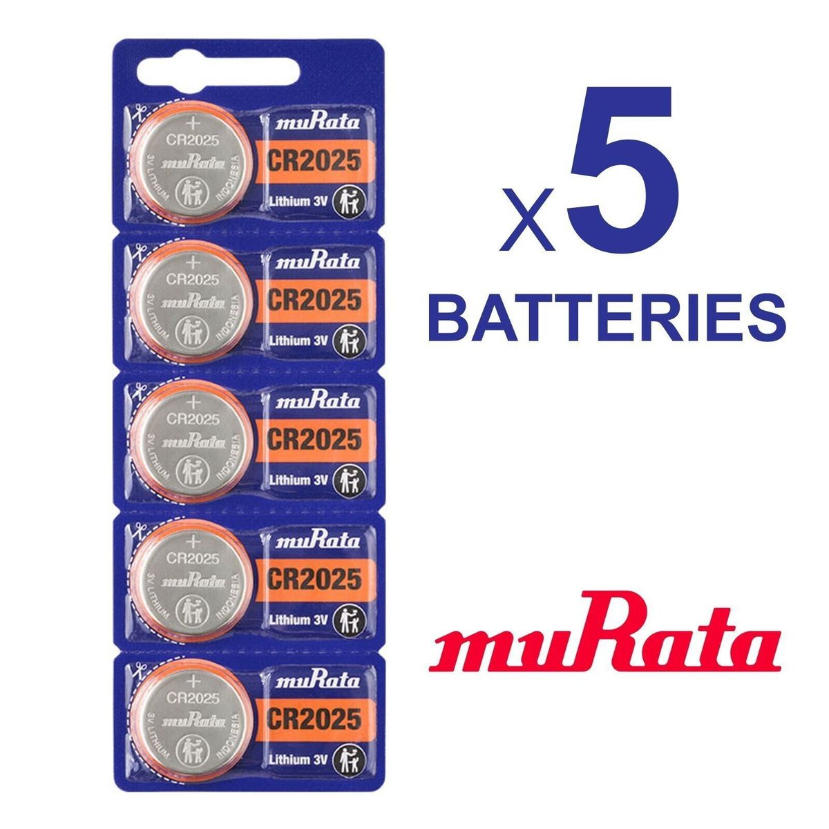 GENERICO - PILAS CR2025 3V MURATA LITIO X 5 UNIDADES