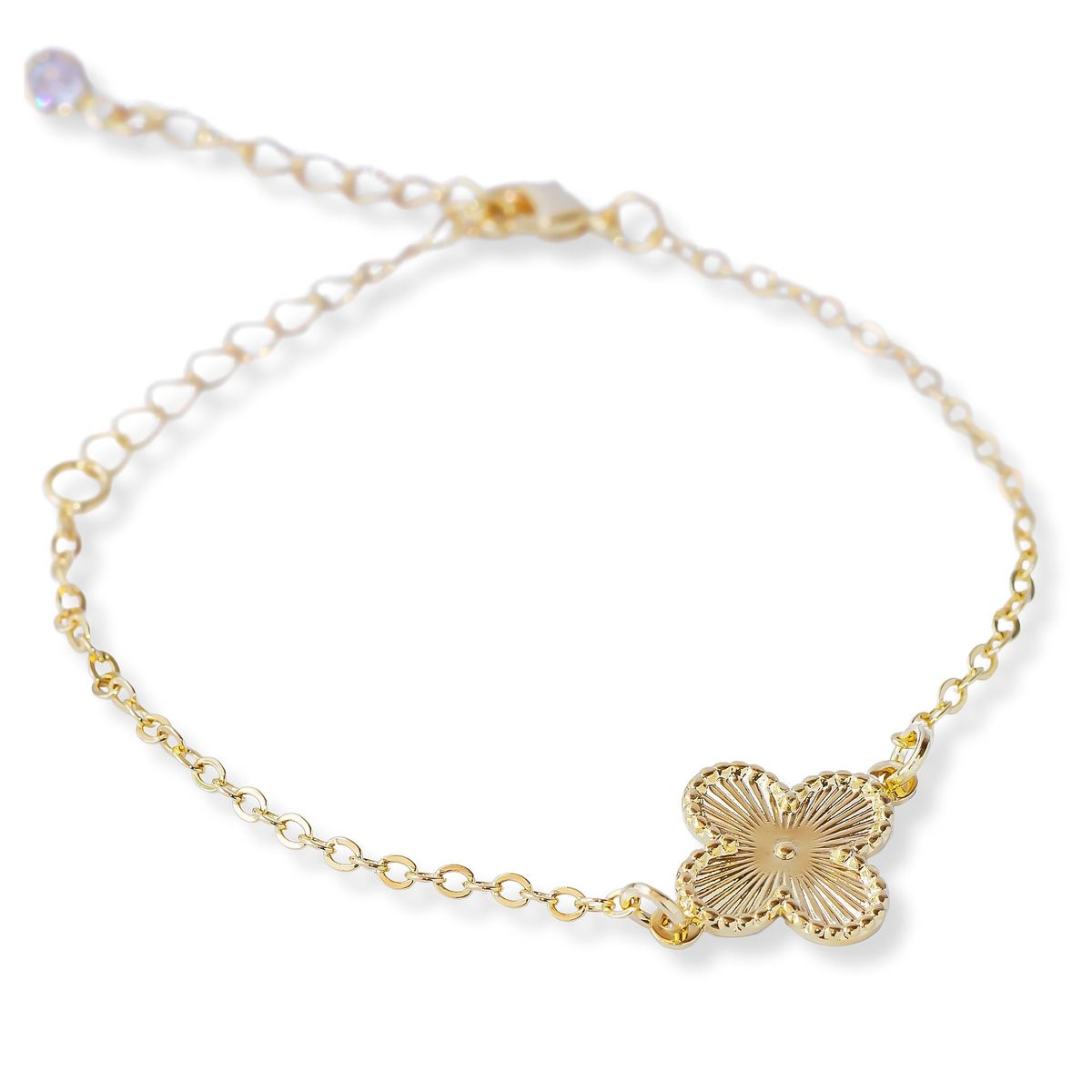 AMBAR JOYERIA - Pulsera Flor VC Golden LAMINADO EN ORO