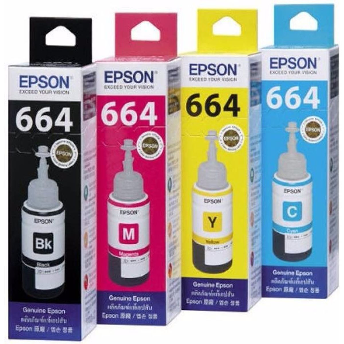 EPSON - SET Botellas tinta EPSON 664 serie L X 4UNIDADES 15P