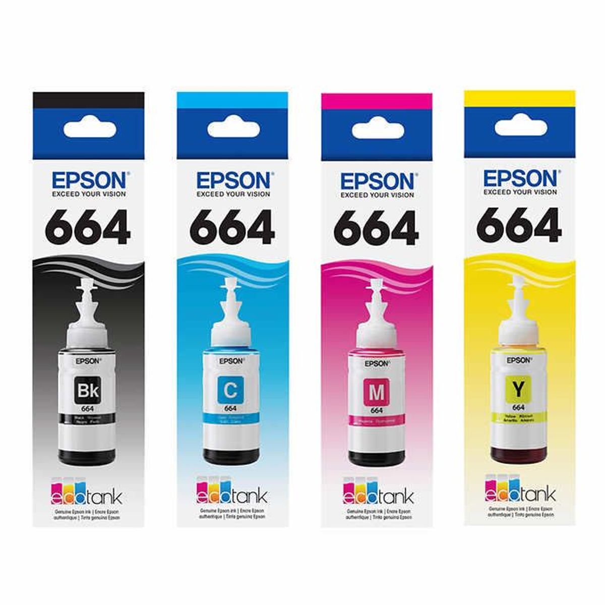EPSON - KIT Tinta 664 original Botellas tinta epson serie L X 4UNIDADES 15P