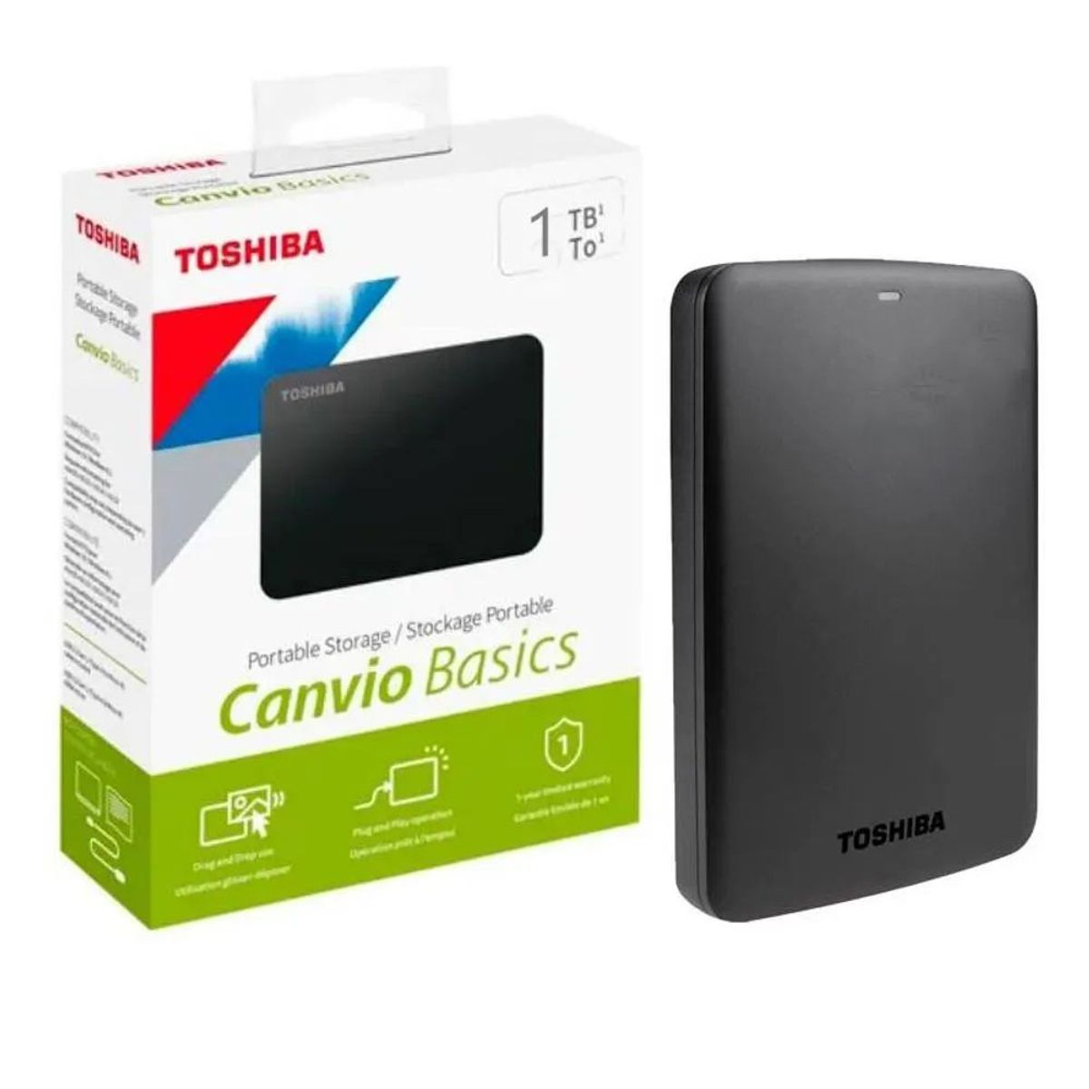 TOSHIBA - Toshiba Disco Externo 1TB Canvio Basic Negro