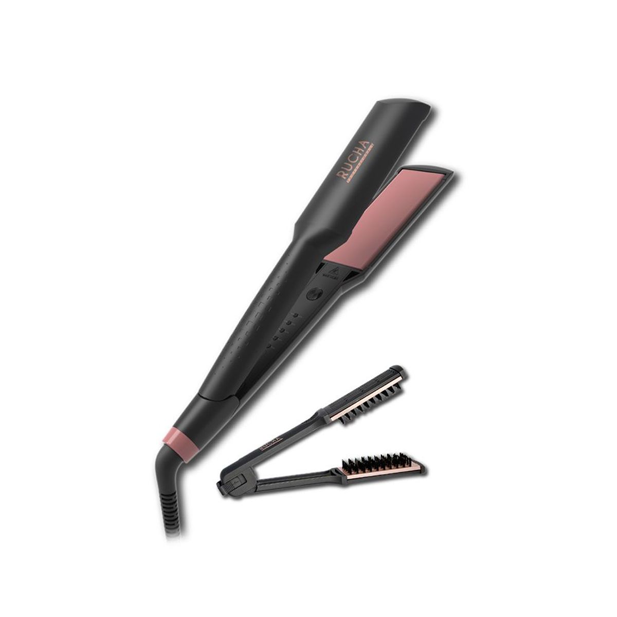 RUCHA PROFESSIONALE - Plancha Titanium Keratin 1.5 + Cepillo Plancha RUCHA