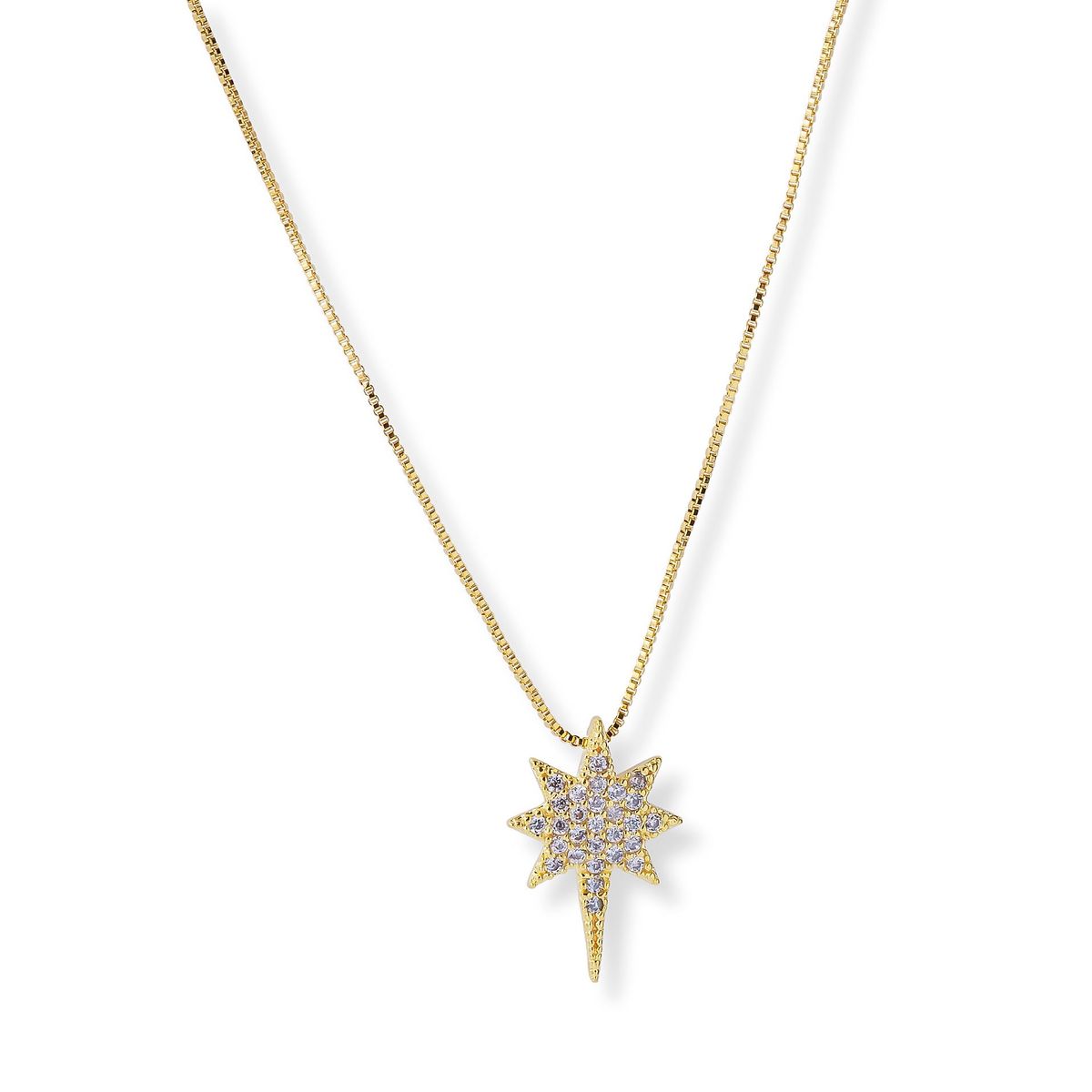 AMBAR JOYERIA - Collar Estrella Polar LAMINADO EN ORO