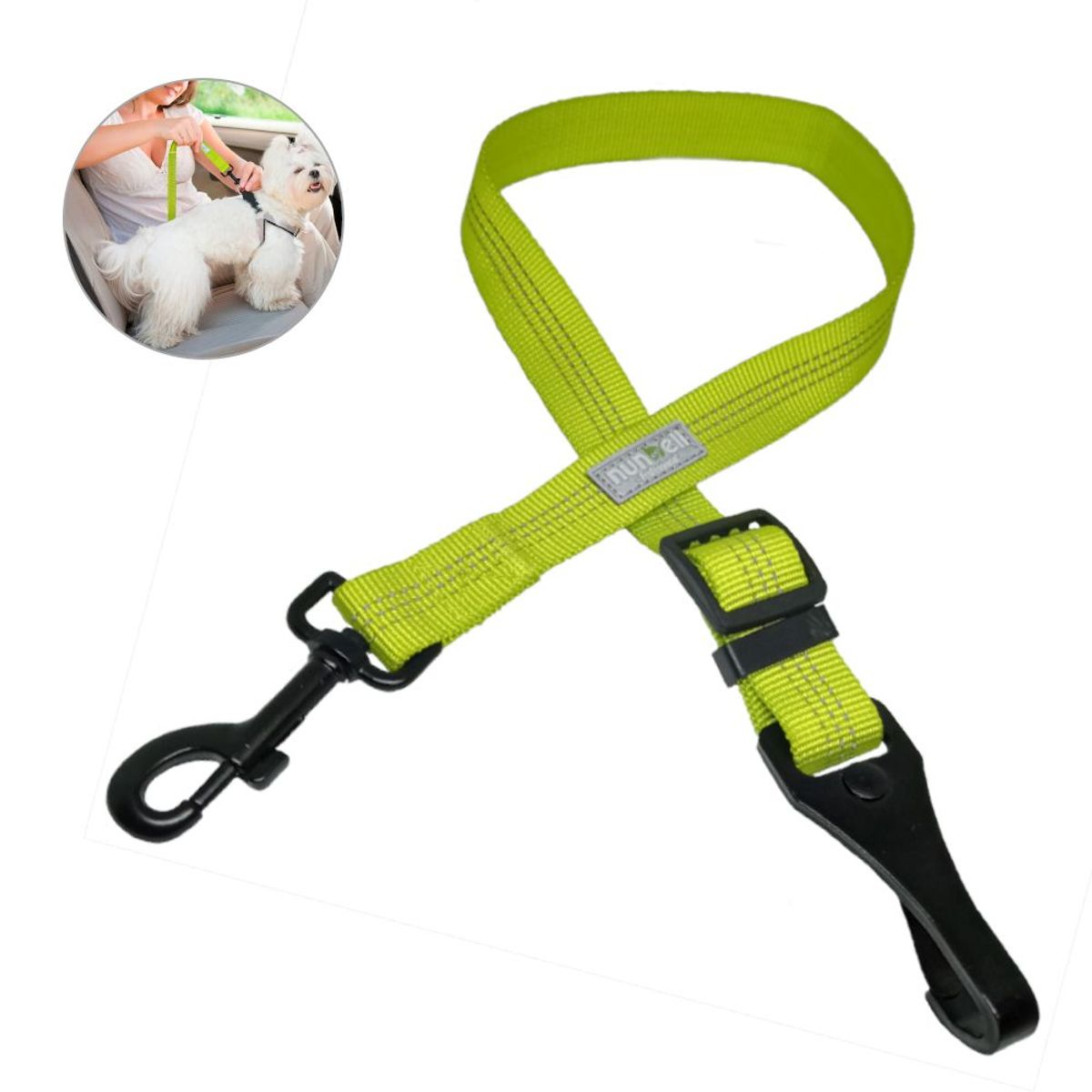 KELLER - Cinturón Correa Regulable Seguridad Arnés Perro Amarillo