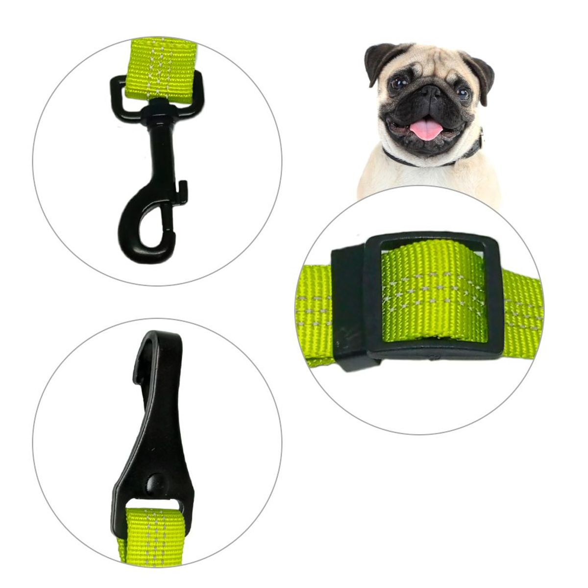 KELLER - Cinturón Correa Regulable Seguridad Arnés Perro Amarillo