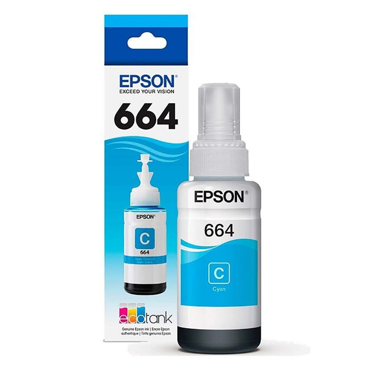 EPSON - Botella tinta EPSON T664220 cyan 664 serie L 100% original
