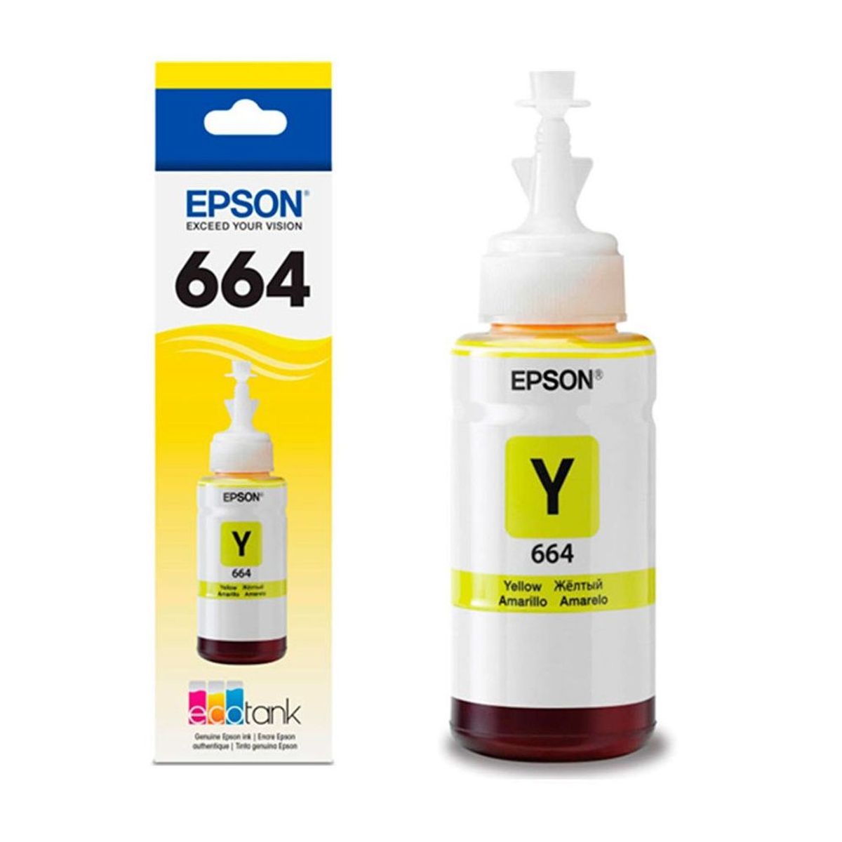 EPSON - Botella tinta EPSON T664420 AMARILLA 664 serie L 100% original