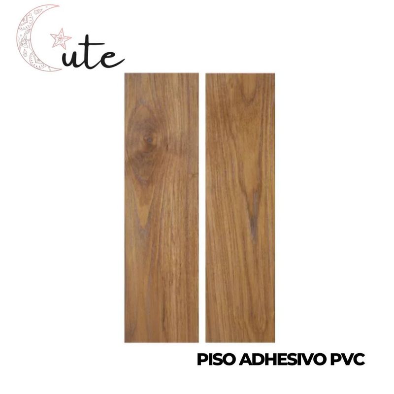 GENERICO - PACK DE 6 PISOS ADHESIVOS PVC MADERA TEXTURIZADA