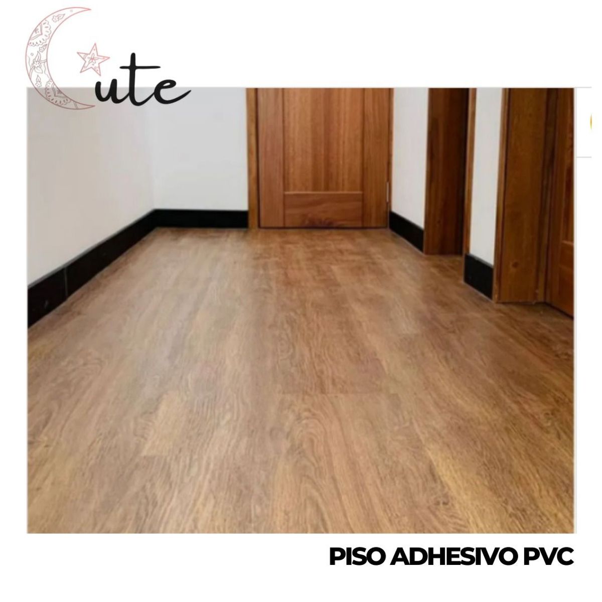 GENERICO - PACK DE 6 PISOS ADHESIVOS PVC MADERA TEXTURIZADA