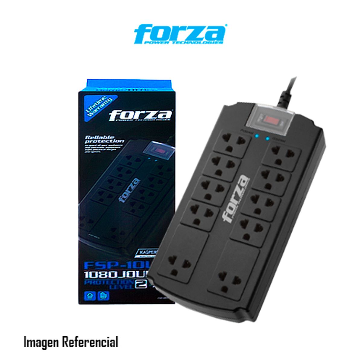 FORZA - SUPRESOR DE PICO FORZA 10 TOMAS 110/240V 1800W P/N:FSP-10UN