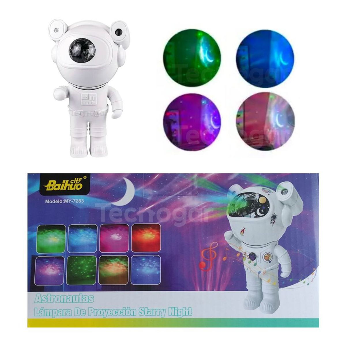GENERICO - Proyector Astronauta de Galaxia Led Con Parlante Bluetooth y Control