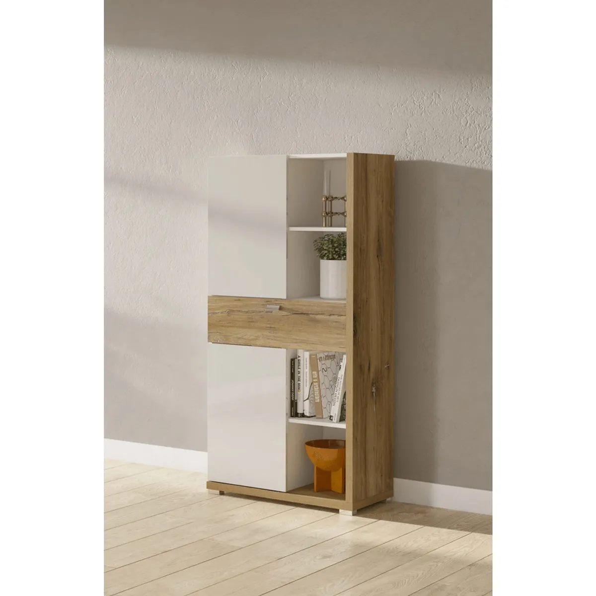 TU MESITA - Aparador Alto Moderno Lars color BlancoDuna TU MESITA