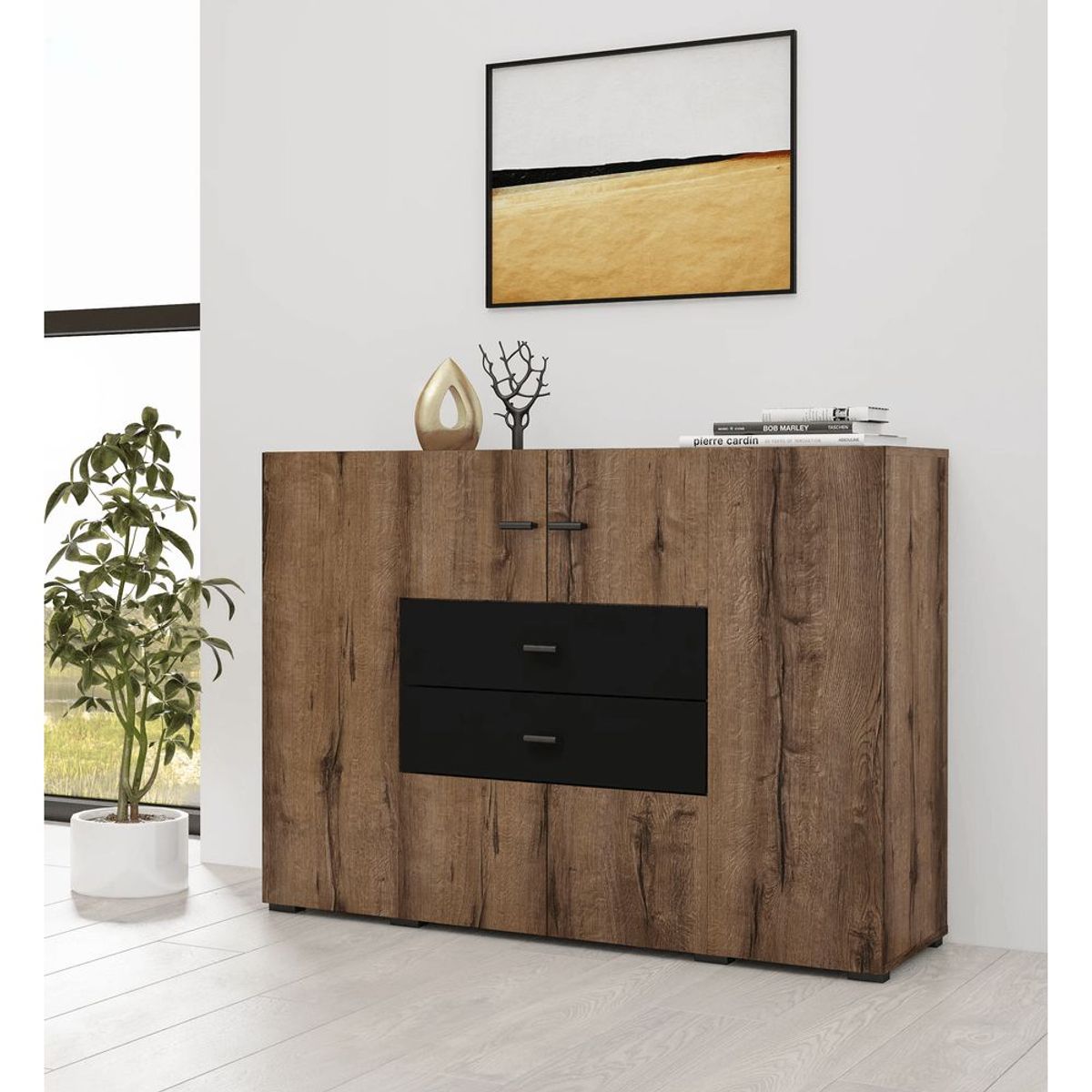 TU MESITA - Aparador Recibidor Aconcagua color MarrónNegro TU MESITA