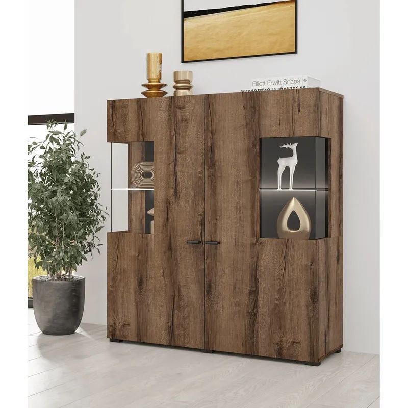 TU MESITA - Vitrina Moderna con vidrio Avatar color Marrón TU MESITA