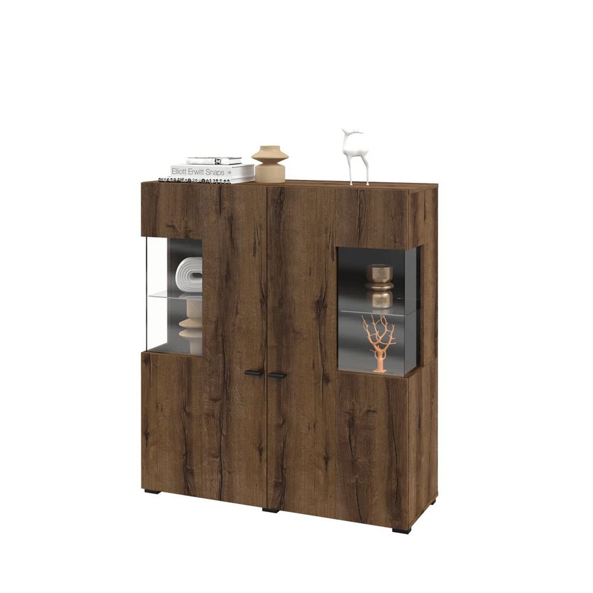 TU MESITA - Vitrina Moderna con vidrio Avatar color Marrón TU MESITA