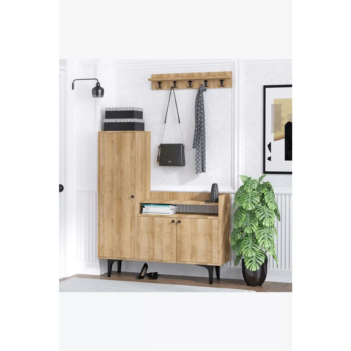 TU MESITA - Aparador recibidor moderno 3 puertas Sicilia color Duna TU MESITA