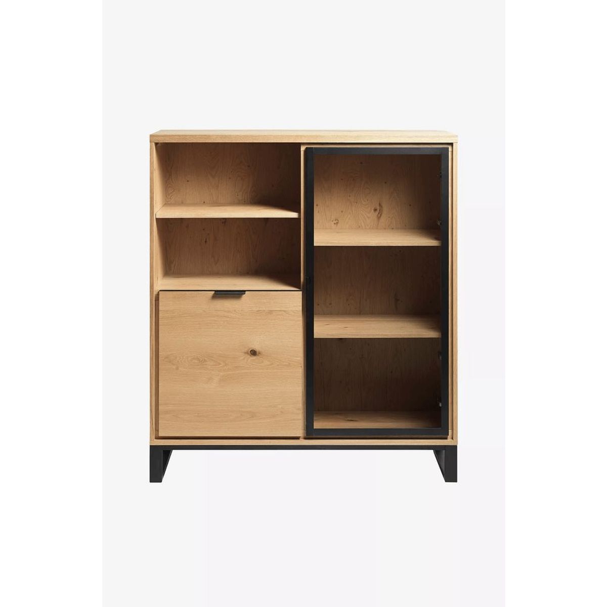 TU MESITA - Vitrina vajillera multiusos 2 puertas Miriam color Haya TU MESITA