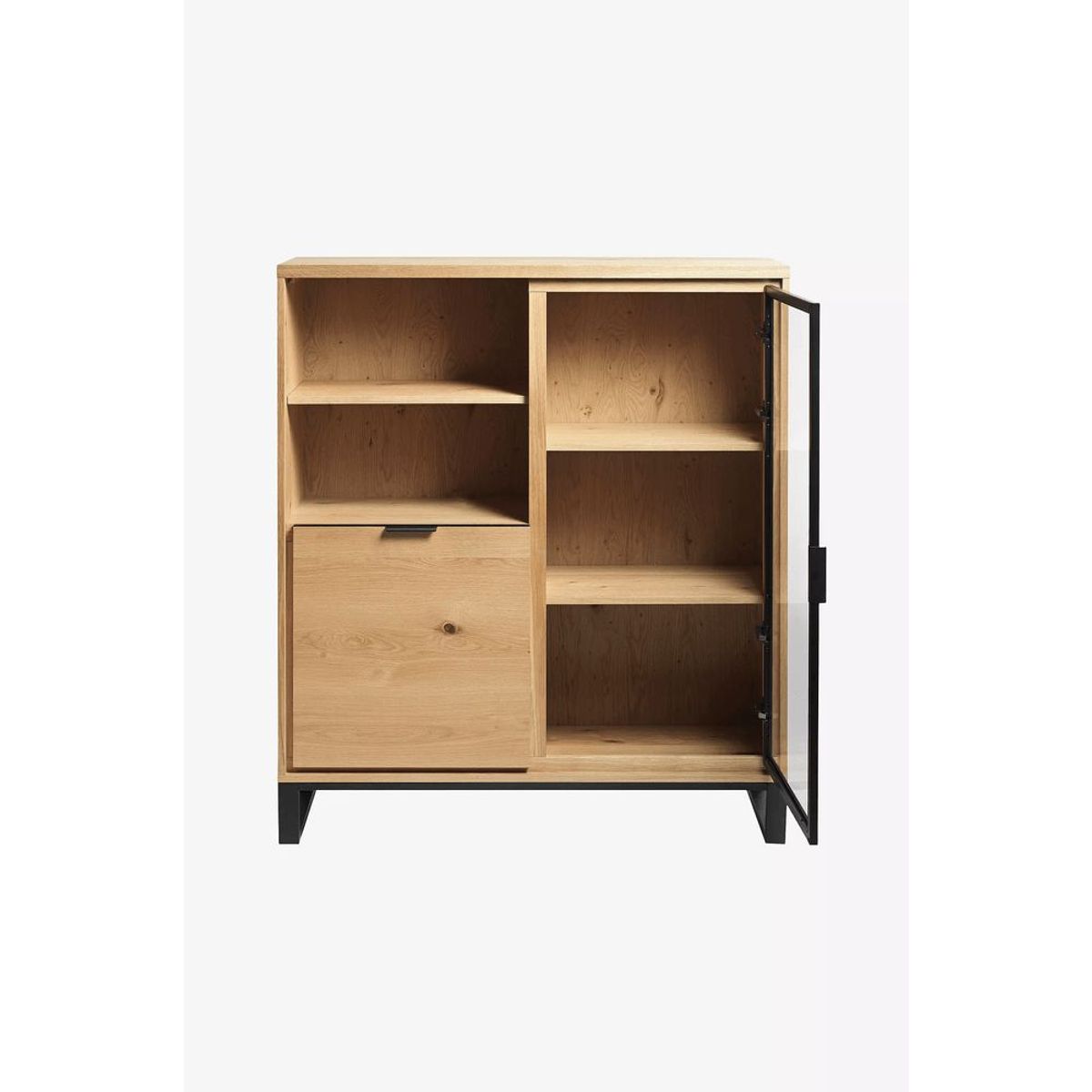 TU MESITA - Vitrina vajillera multiusos 2 puertas Miriam color Haya TU MESITA