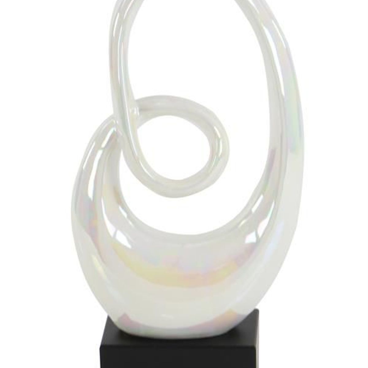 GENERICO - Escultura Abstracta Blanco De Cerámica