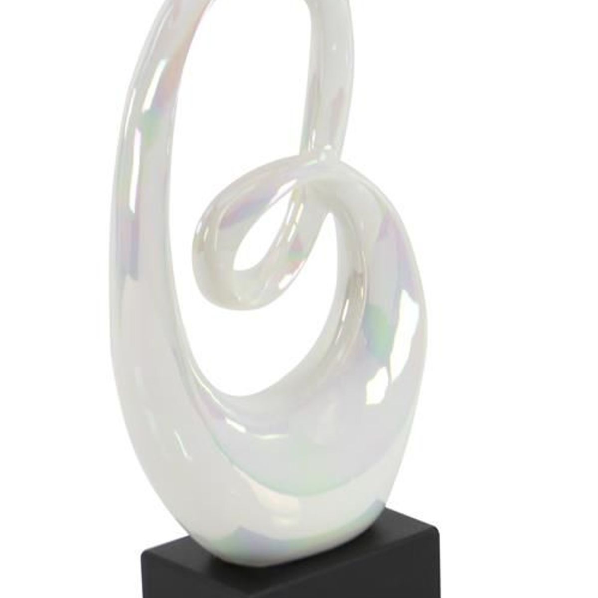 GENERICO - Escultura Abstracta Blanco De Cerámica