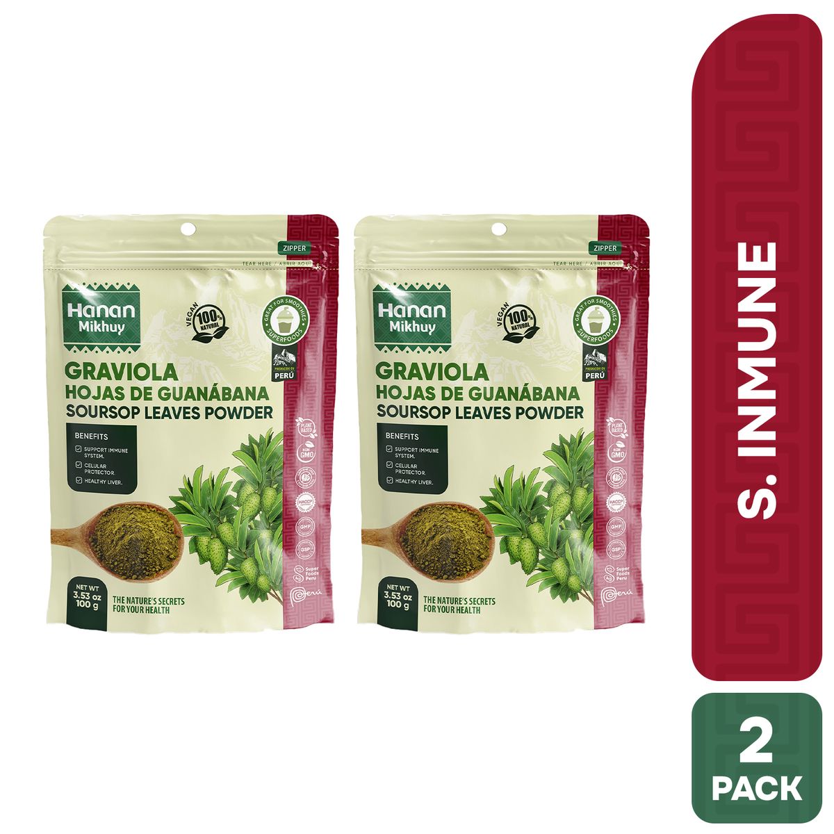 HANAN PERUVIAN SECRETS - Graviola en Polvo Hanan Duopack 100g