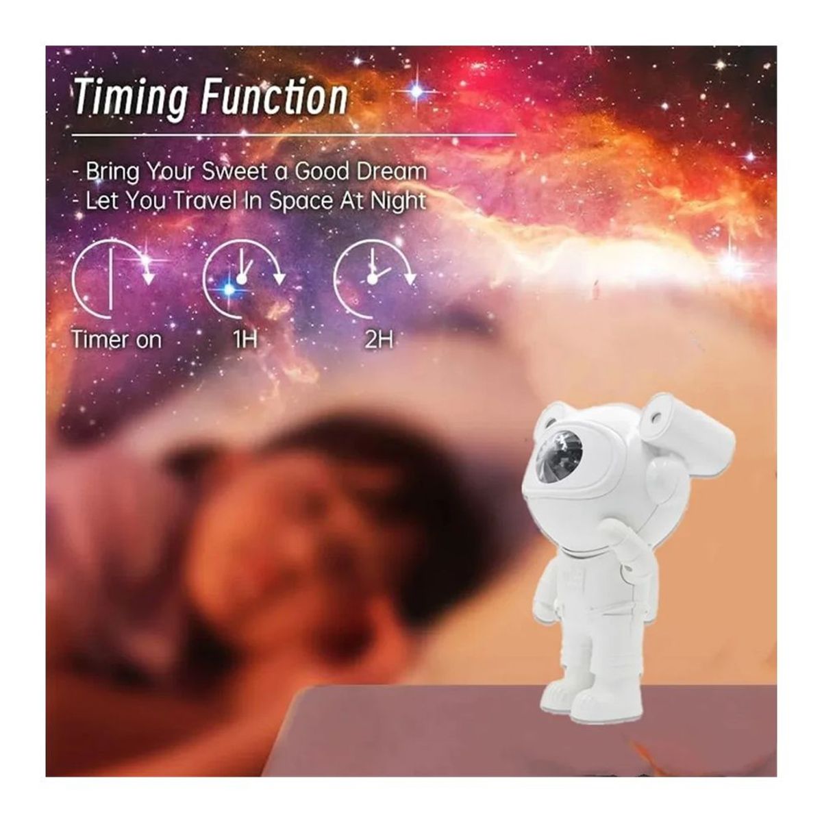 GENERICO - Astronauta Proyector Luces Led Decoración Galaxia Parlante Bluetooth
