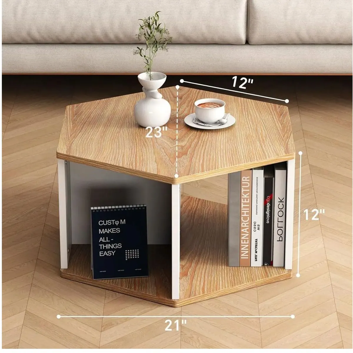 TU MESITA - Mesa de Centro Moderna Wanda con almacenamientos TU MESITA