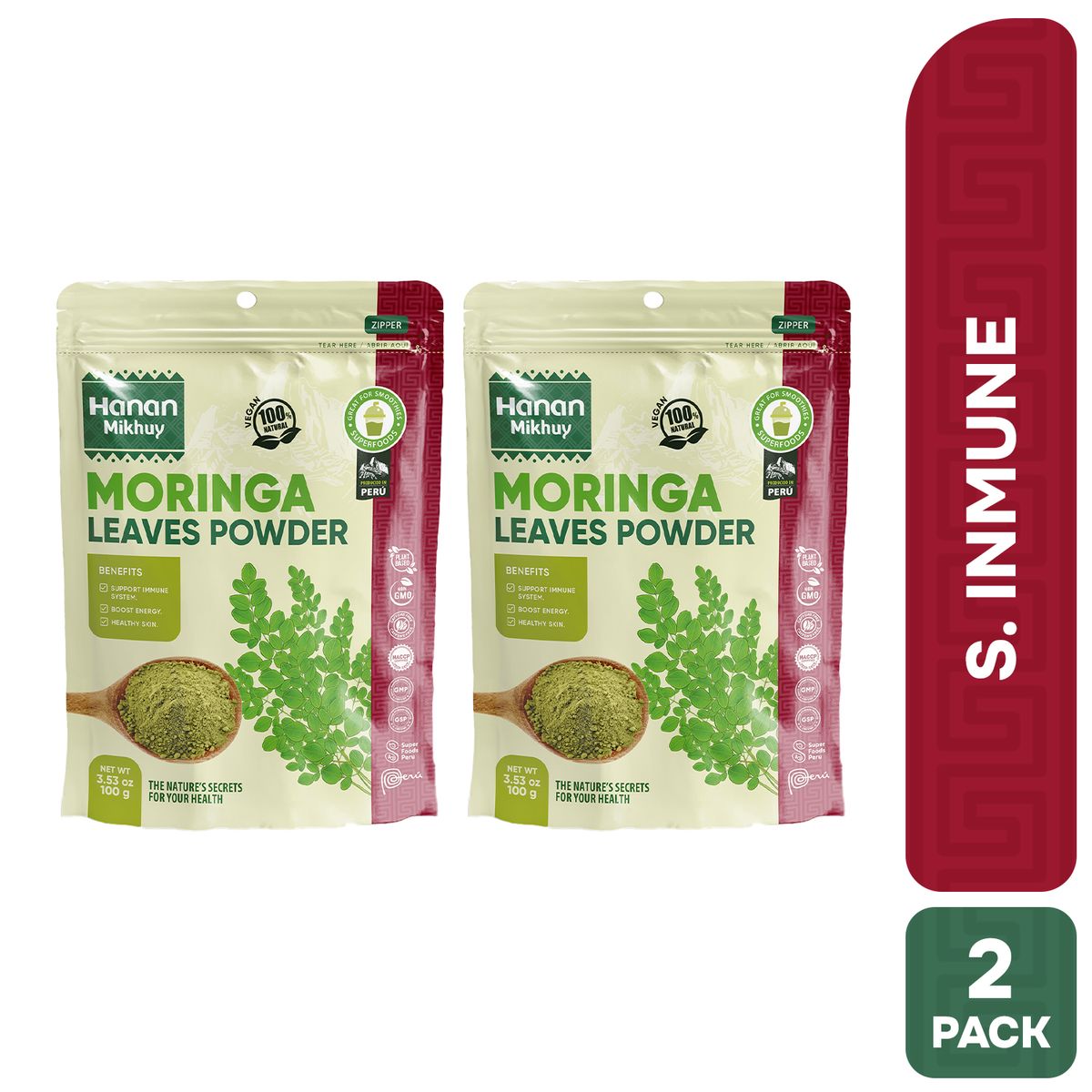 HANAN PERUVIAN SECRETS - Moringa en Polvo Hanan Duopack 100g