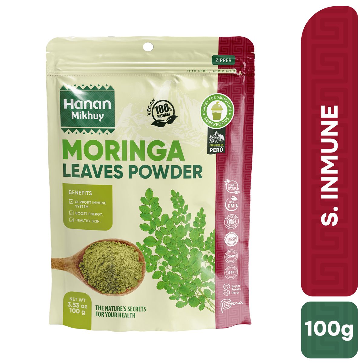 HANAN PERUVIAN SECRETS - Moringa en Polvo Hanan Duopack 100g