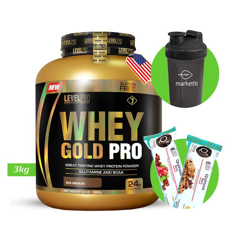 LEVEL PRO - LEVEL PRO Whey Gold Pro 3kg Chocolate + Regalos