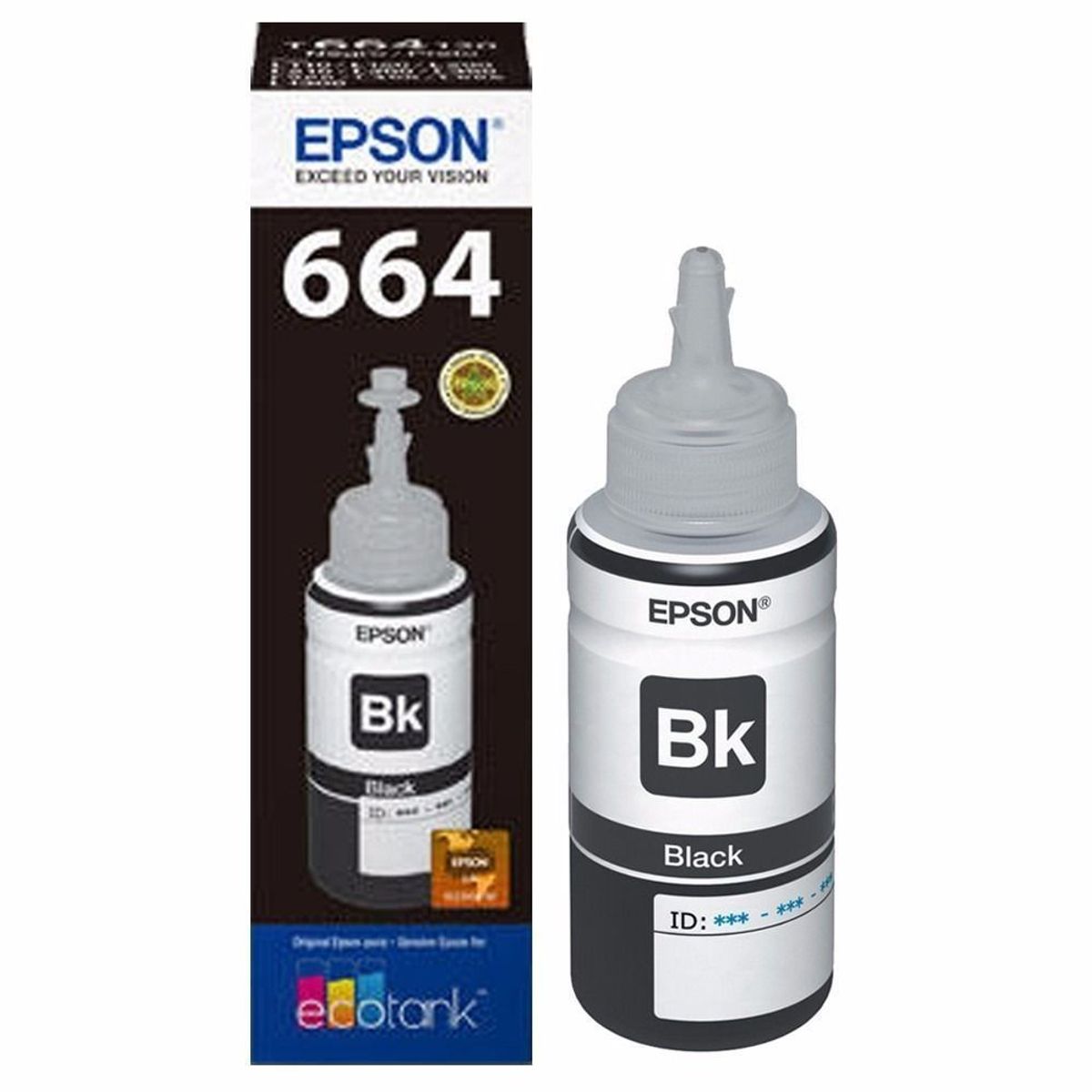 EPSON - Tinta 664 original tinta epson T664 Botella tinta negra epson serie L