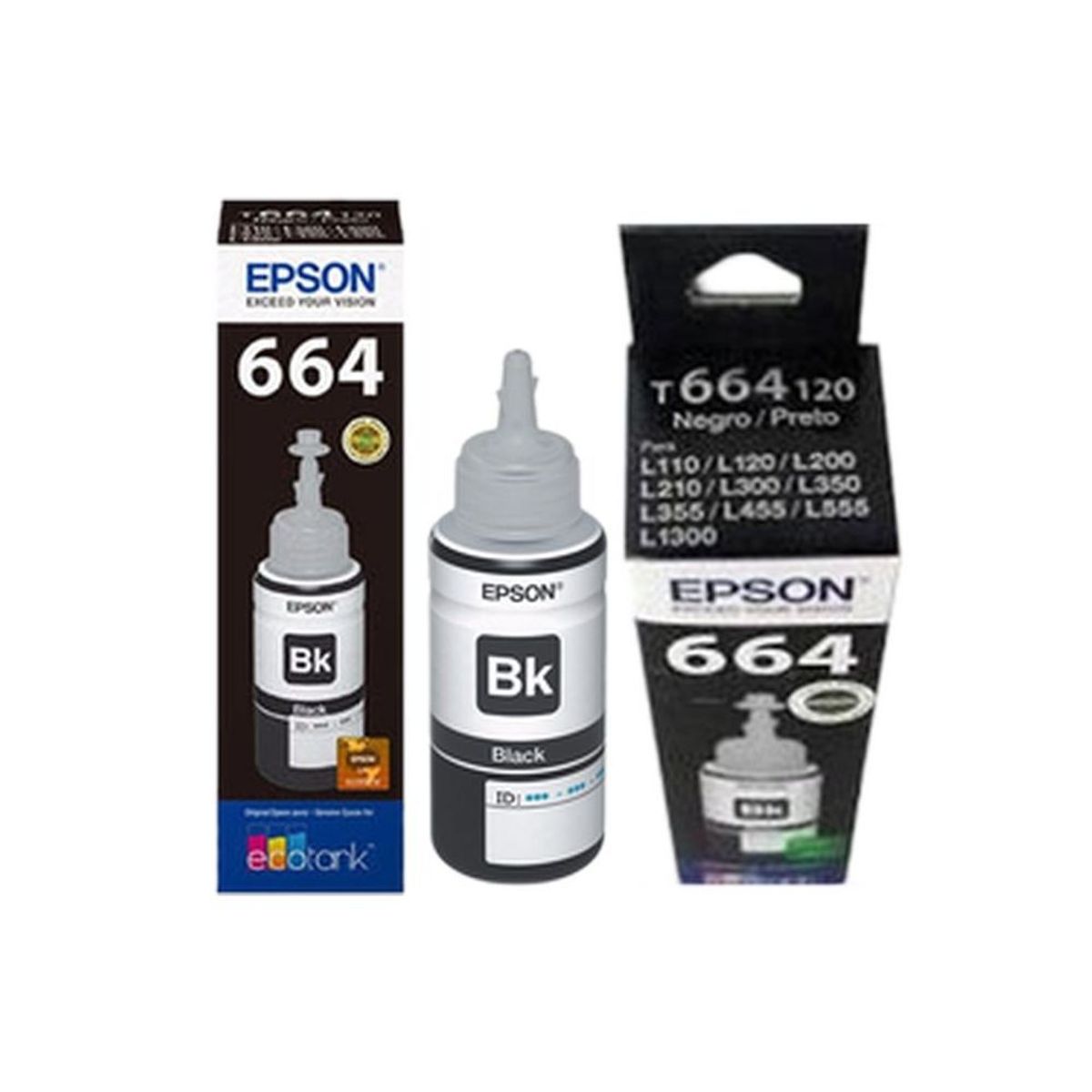 EPSON - Botella tinta EPSON 664 T664 negro serie L 100% original