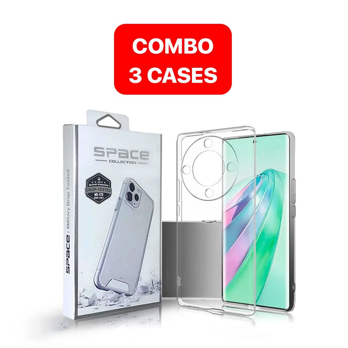 SPACE - Combo Case Space Para Honor X9A Transparente