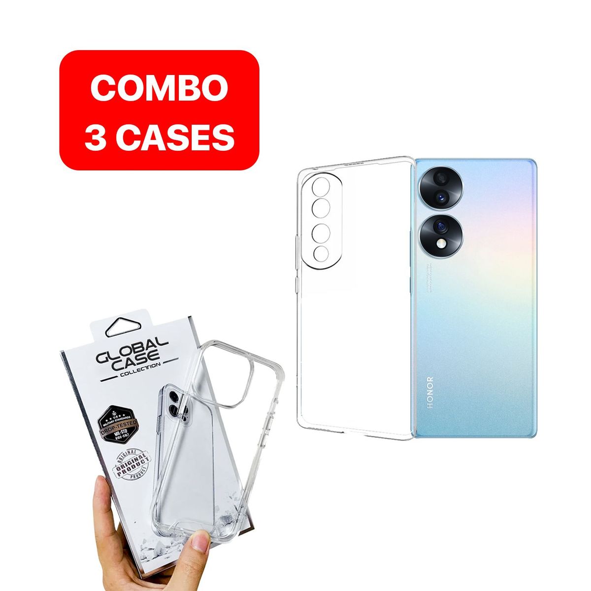 SPACE - Combo Case Space Para Huawei Honor 70 Transparente