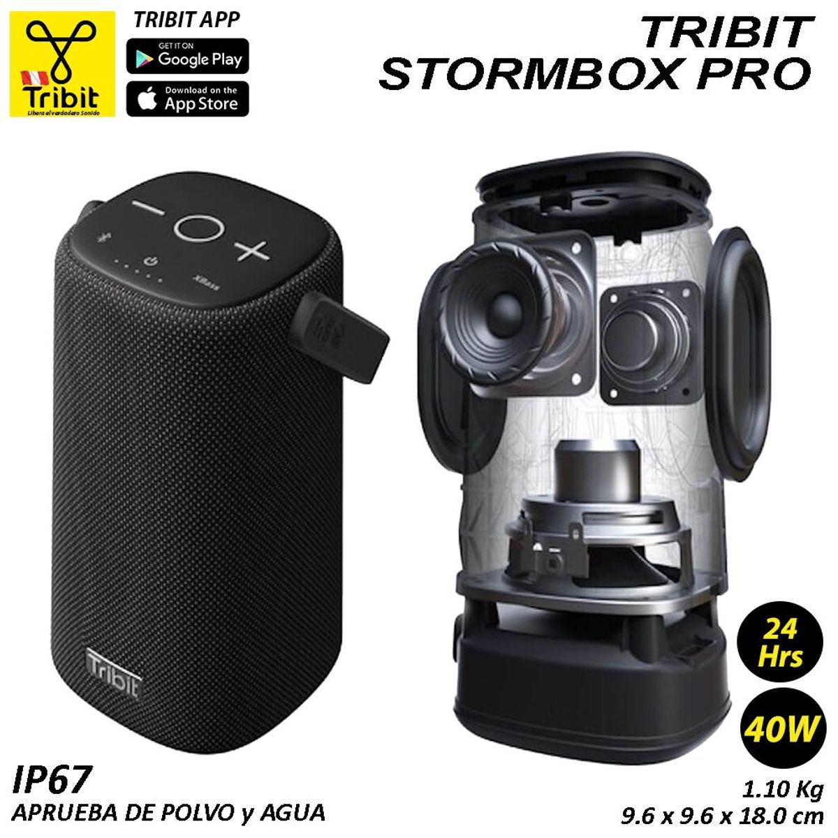 TRIBIT - Tribit StormBox Pro 40W reales - Altavoz Bluetooth