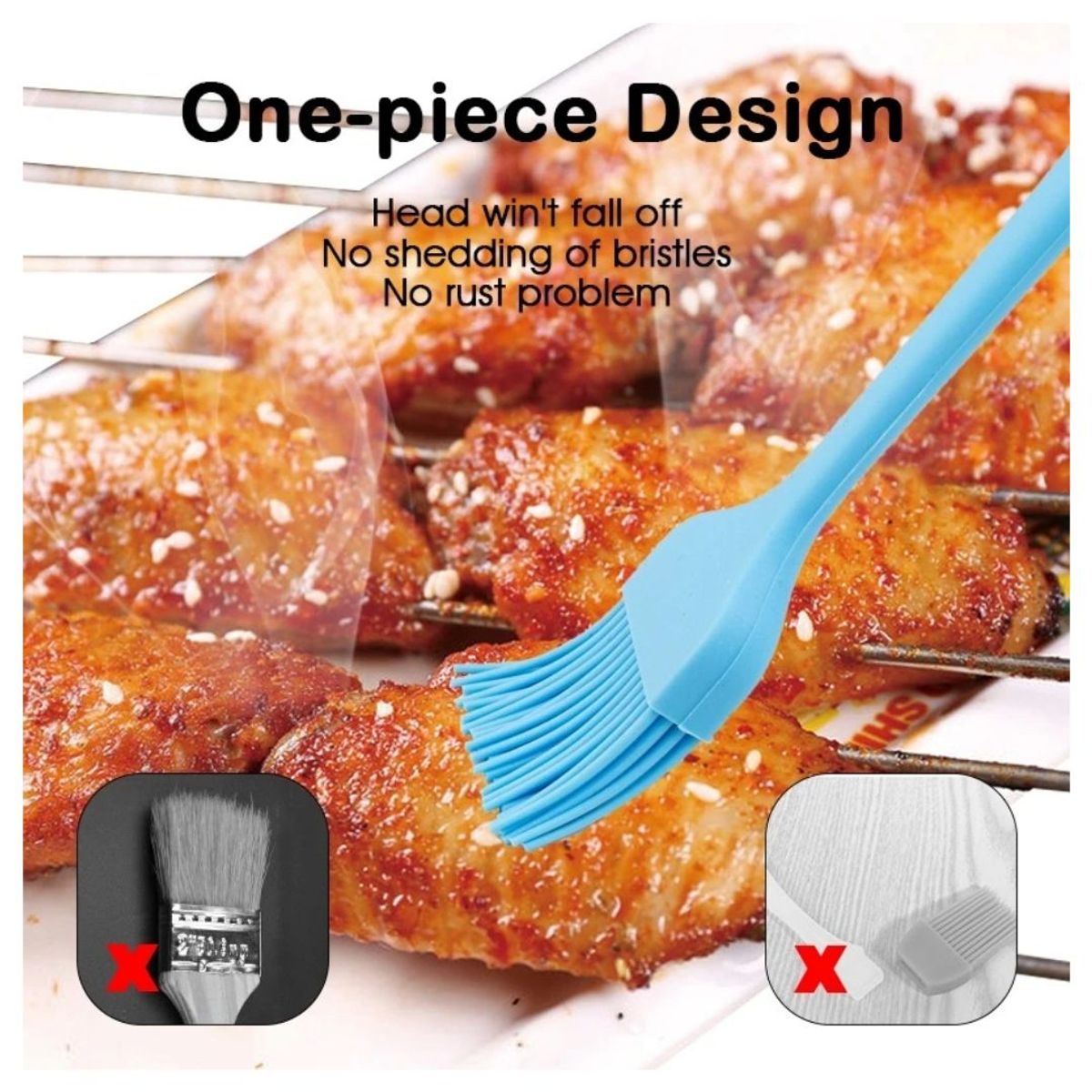 GENERICO - Brocha de Silicona para Cocinar Celeste