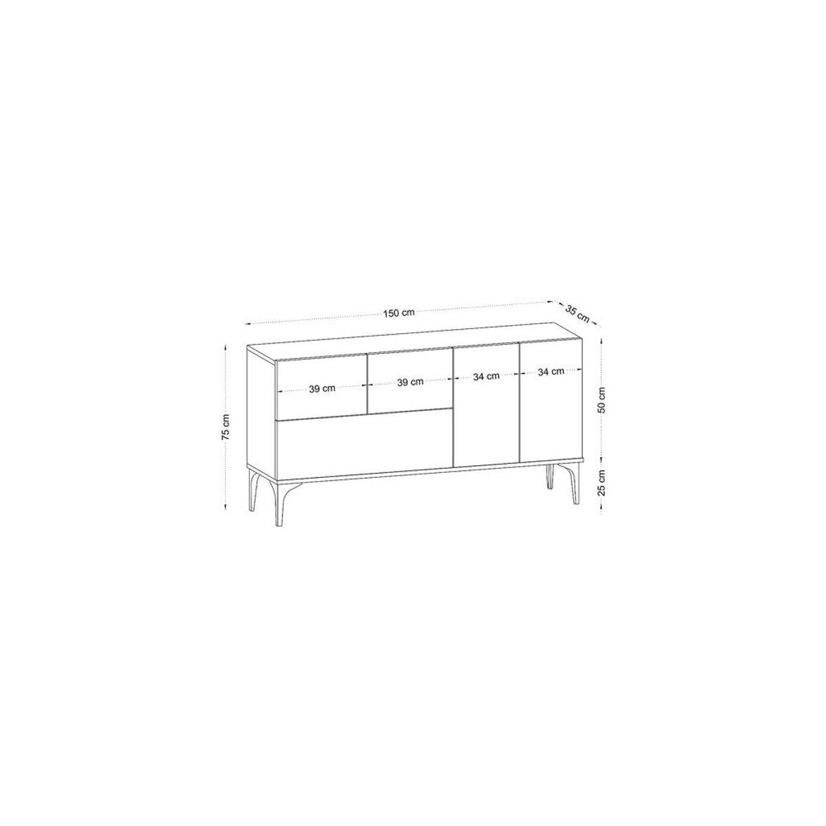 TU MESITA - Aparador elegante Villarreal color Blanco TU MESITA