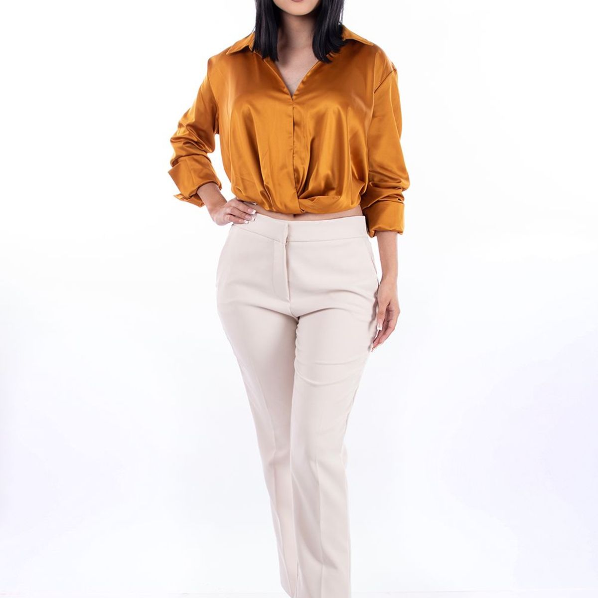 GENERICO - Pantalón Formal Recto Dayan Color Beige Estacion 108