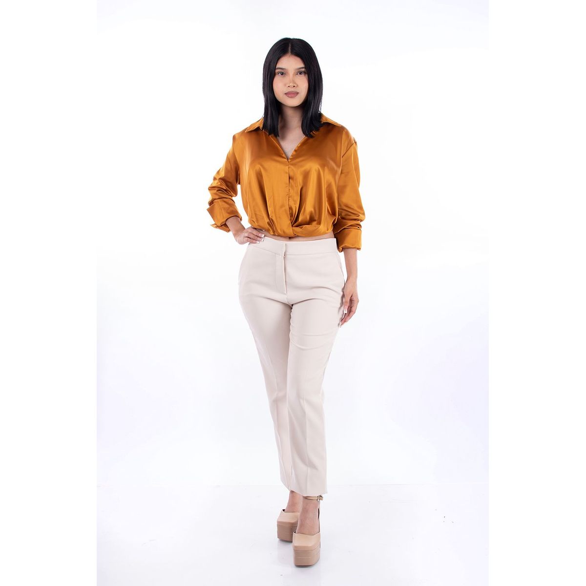 GENERICO - Pantalón Formal Recto Dayan Color Beige Estacion 108