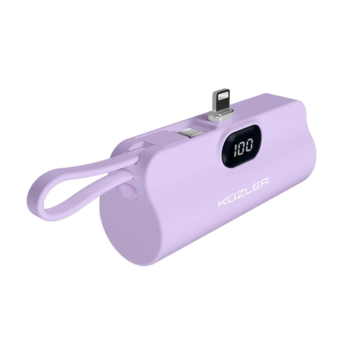 KUZLER - Mini Cargador portátil 5000mAh para iPhone carga rápida morado Kuzler