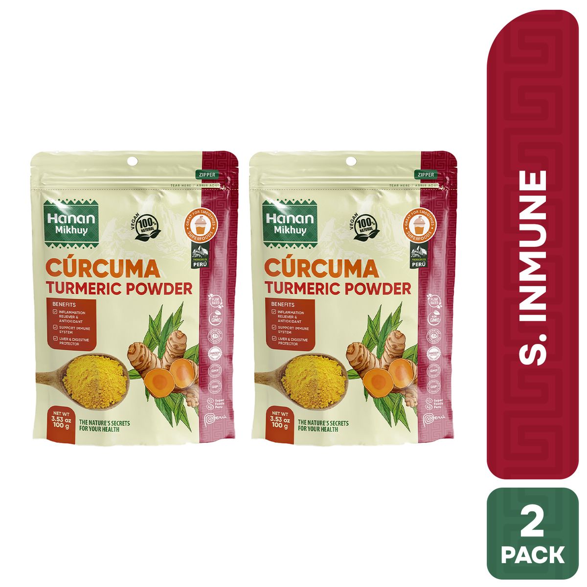 HANAN PERUVIAN SECRETS - Cúrcuma en Polvo Hanan Duopack 100g