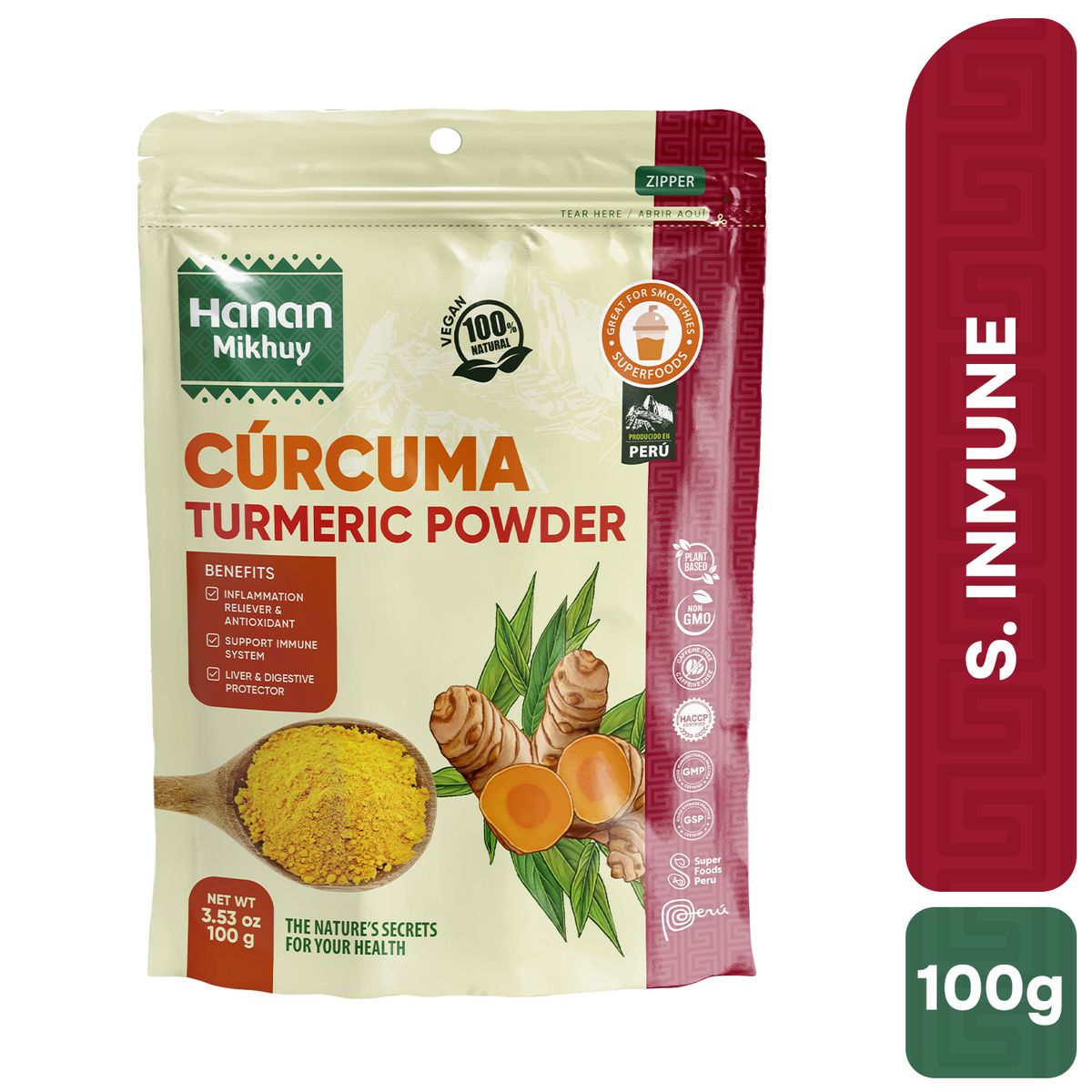 HANAN PERUVIAN SECRETS - Cúrcuma en Polvo Hanan Duopack 100g