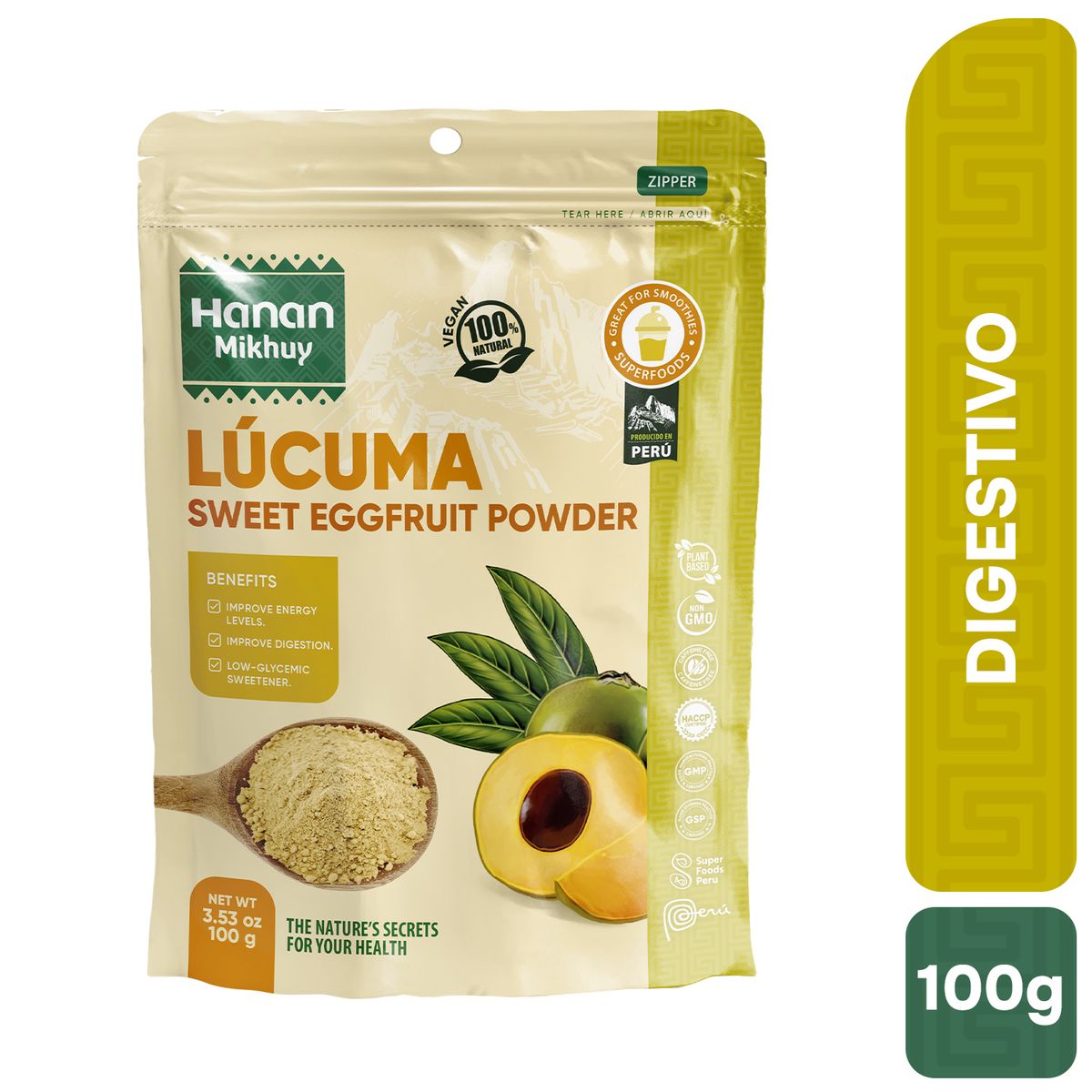HANAN PERUVIAN SECRETS - Lúcuma en Polvo Hanan Duopack 100g