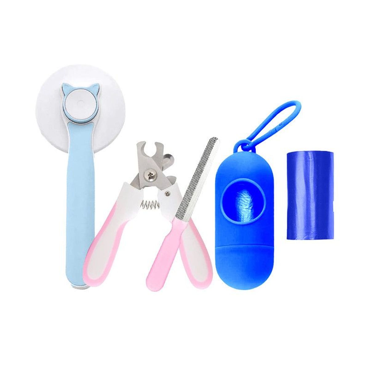 GENERICO - Bolsas  Azul + Cortaúñas y limpiador + Cepillo Celeste