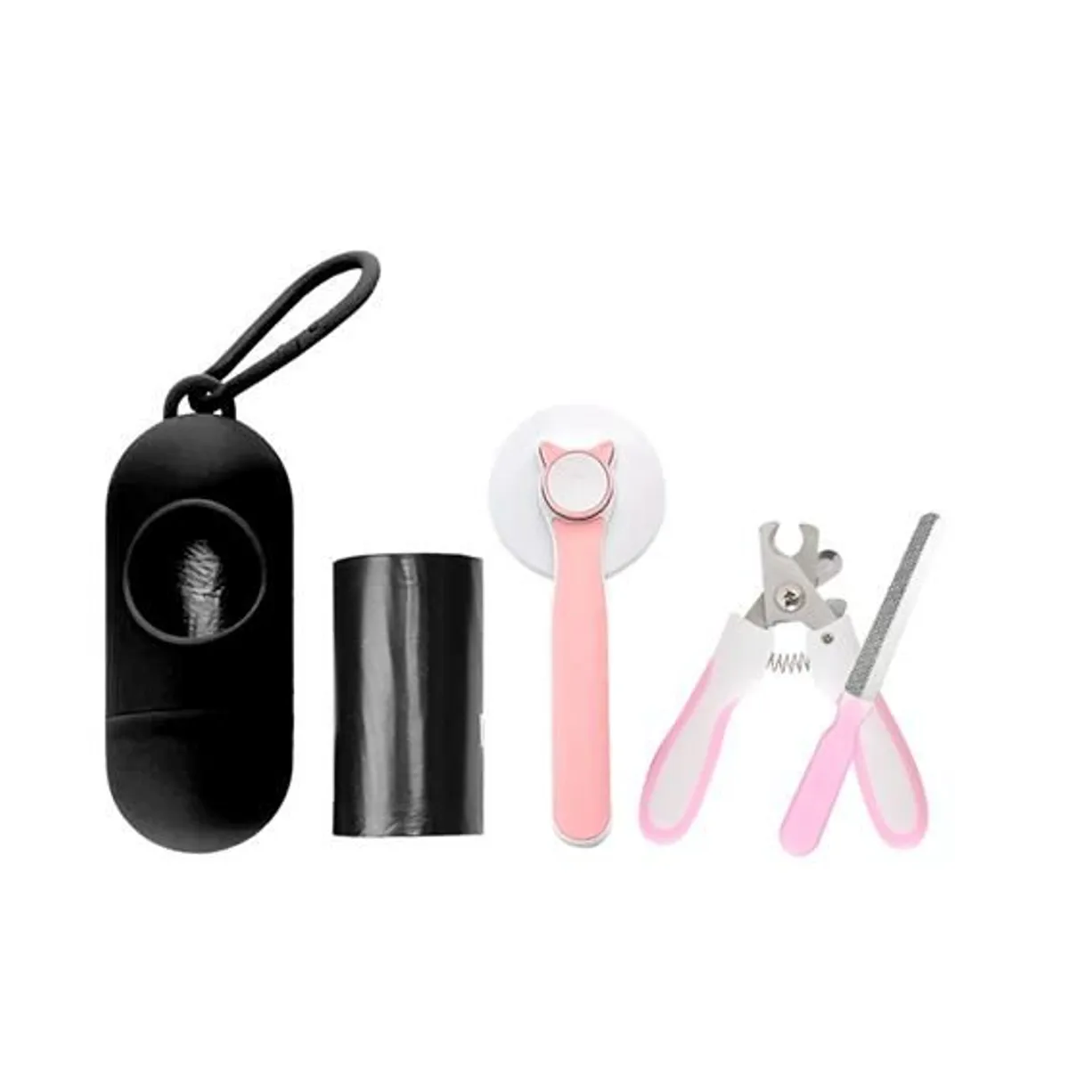 GENERICO - Combo mascotas + cortaúñas y lima + limpiador + Cepillo Rosa