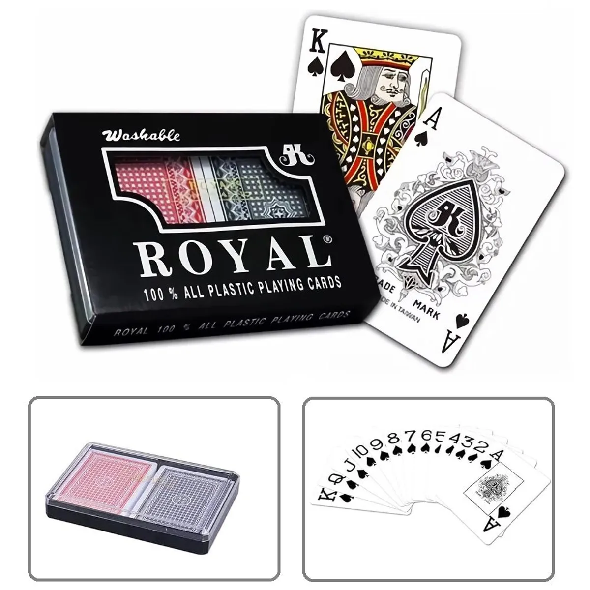 GENERICO - Pack de 2 Barajas Cartas Plastificadas  Super Royal