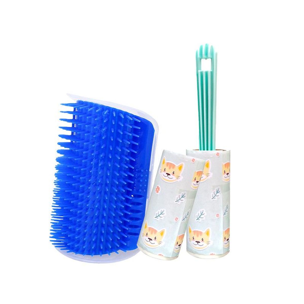 GENERICO - Masajeador de pared Azul + Rodillo Quita Pelusas