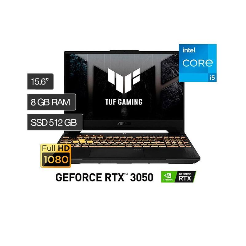 ASUS - LAPTOP ASUS TUF GAMING F15 FX507ZC4-HN005W INTEL CORE I5-12500H 156 8GB RAM 512GB SSD RTX3050