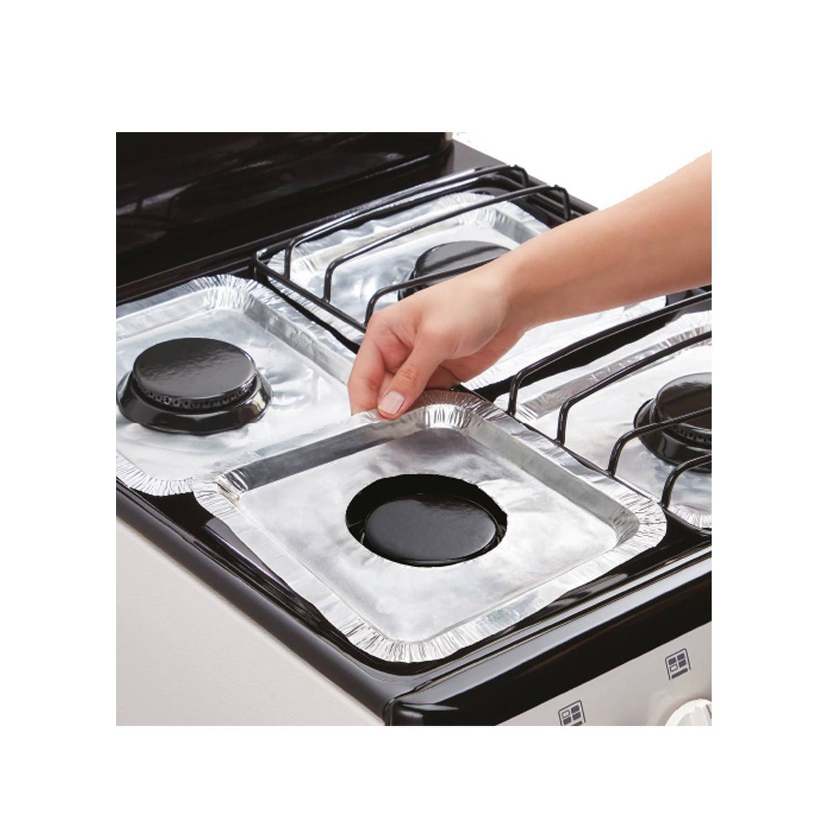 FADIC - Cocina Fadic con tapa de vidrio y horno sami 4h Gris Protector